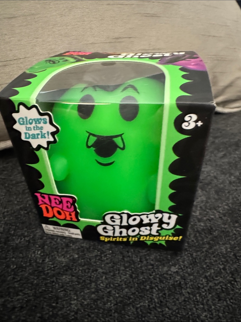 NEE DOH Glowy Ghost SQUISHY- Green glow in the dark.